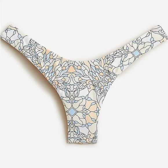 NWT J. Crew Floral Cheeky Curved Waist Bikini Swim Bathing Suit Bottom Small - Picture 3 of 10